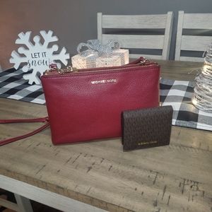 Mulberry and dark brown MK purse and wallet